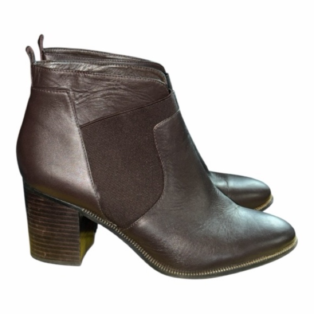Calvin Klein Elegant Women’s Brown Leather Ankle Boots Size 10